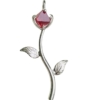 Octahedron spinel pendant Rose pendant silver spinel crystal silver pendant (1)