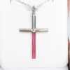 Pink tourmaline cross pendant Sterling silver tourmaline crystal pendant pink tourmaline jewelry natural tourmaline pendant