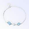 Aquamarine bracelet for girls Rose cut aquamarine bracelet natural aquamarine bracelet March birthstone bracelet