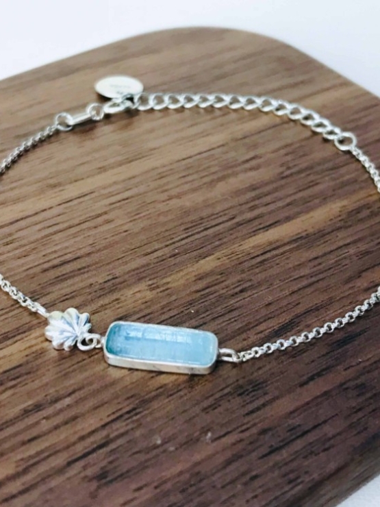 Aquamarine bracelet for girls Rose cut aquamarine bracelet natural aquamarine bracelet March birthstone bracelet