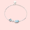Aquamarine bracelet for girls Rose cut aquamarine bracelet natural aquamarine bracelet March birthstone bracelet