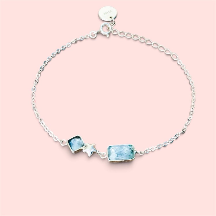 Aquamarine bracelet for girls Rose cut aquamarine bracelet natural aquamarine bracelet March birthstone bracelet Aquamarine bracelet for girls Rose cut aquamarine bracelet natural aquamarine bracelet March birthstone bracelet