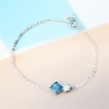 Aquamarine bracelet for girls Rose cut aquamarine bracelet natural aquamarine bracelet March birthstone bracelet