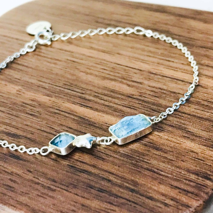 Aquamarine bracelet for girls Rose cut aquamarine bracelet natural aquamarine bracelet March birthstone bracelet Aquamarine bracelet for girls Rose cut aquamarine bracelet natural aquamarine bracelet March birthstone bracelet