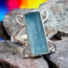 Aquamarine crystal ring for girl Raw aquamarine ring Natural aquamarine silver ring
