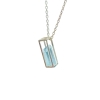 Cage aquamarine crystal pendant for girls