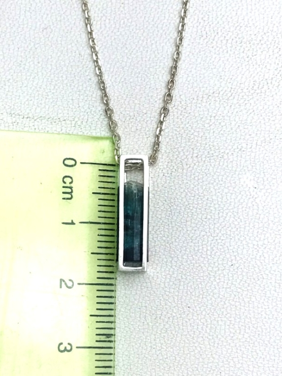 Cage indicolite tourmaline crystal pendant for girls sterling silver cage tourmaline crystal pendant
