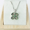 Clover watermelon tourmaline pendant Natural Watermelon tourmaline pendant Silver clover pendant