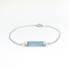 Dainty aquamarine bracelet for girls- Aquamarine crystal bracelet- raw aquamarine bracelet- Blue stone bracelet