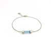 Dainty aquamarine bracelet for girls- Aquamarine crystal bracelet- raw aquamarine bracelet- Blue stone bracelet
