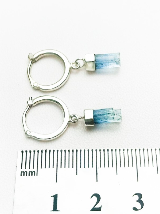Dainty aquamarine hoop earrings for girls natural aquamarine earrings raw aquamarine earrings