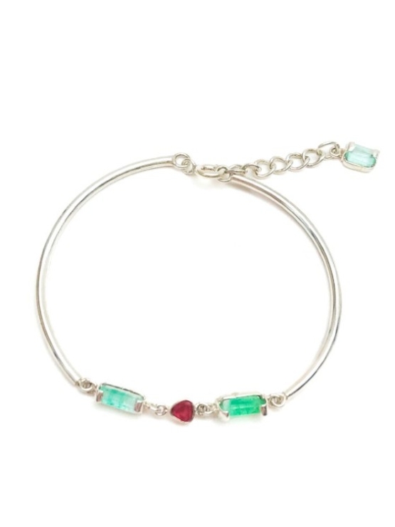 Dainty emerald bracelet for girls-natural emerald bracelet-tiny emerald bracelet - raw emerald bracelet for women (10)