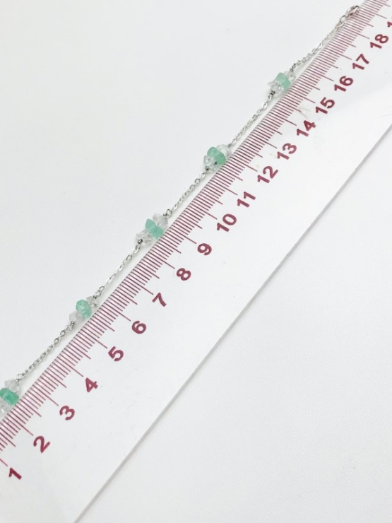 Dainty emerald bracelet for girls-natural emerald bracelet-tiny emerald bracelet - raw emerald bracelet for women