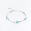 Dainty emerald bracelet for girls-natural emerald bracelet-tiny emerald bracelet - raw emerald bracelet for women