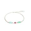 Dainty emerald bracelet for girls-natural emerald bracelet-tiny emerald bracelet - raw emerald bracelet for women a