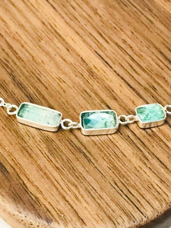 Dainty green tourmaline bracelet for girls natural green tourmaline bracelet tiny green tourmaline bracelet natural green tourmalibracelet for women (1)