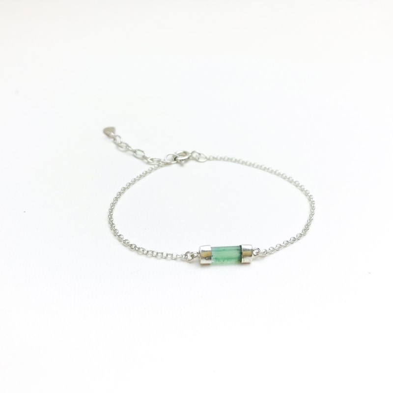 Dainty green tourmaline bracelet for girls-natural green tourmaline bracelet-tiny tourmaline bracelet for women Dainty green tourmaline bracelet for girls-natural green tourmaline bracelet-tiny tourmaline bracelet for women