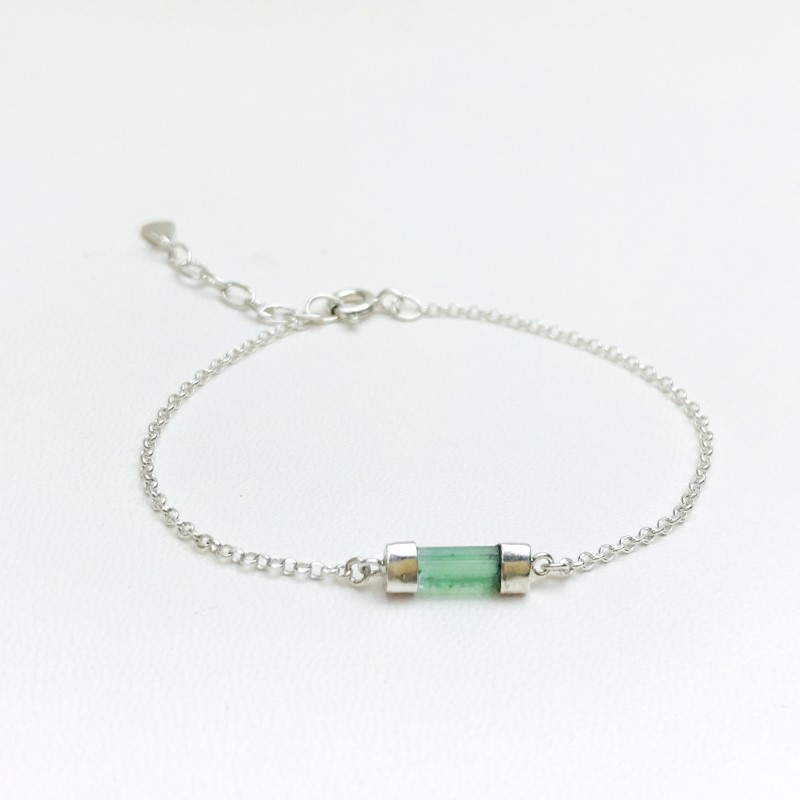 Dainty green tourmaline bracelet for girls-natural green tourmaline bracelet-tiny tourmaline bracelet for women Dainty green tourmaline bracelet for girls-natural green tourmaline bracelet-tiny tourmaline bracelet for women