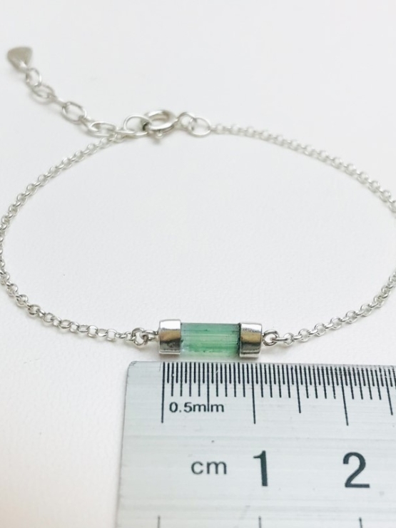 Dainty green tourmaline bracelet for girls-natural green tourmaline bracelet-tiny tourmaline bracelet for women