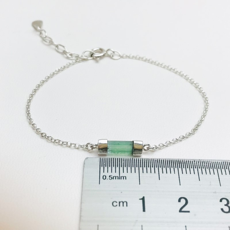 Dainty green tourmaline bracelet for girls-natural green tourmaline bracelet-tiny tourmaline bracelet for women Dainty green tourmaline bracelet for girls-natural green tourmaline bracelet-tiny tourmaline bracelet for women