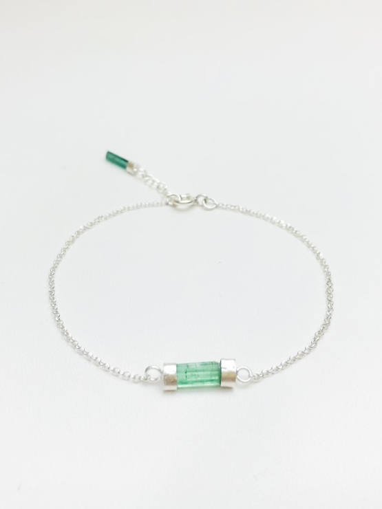 Dainty green tourmaline bracelet for girls-natural green tourmaline bracelet-tiny tourmaline bracelet for women