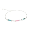 Dainty multi-color tourmaline bracelet for girls-natural mix-color tourmaline bracelet-tiny mix-color tourmaline bracelet for women