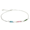 Dainty multi-color tourmaline bracelet for girls-natural mix-color tourmaline bracelet-tiny mix-color tourmaline bracelet for women