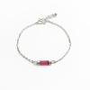 Dainty pink tourmaline bracelet for girls-natural pink tourmaline bracelet-tiny pink tourmaline bracelet for women (1)