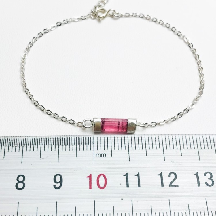 Dainty pink tourmaline bracelet for girls-natural pink tourmaline bracelet-tiny pink tourmaline bracelet for women (12) Dainty pink tourmaline bracelet for girls-natural pink tourmaline bracelet-tiny pink tourmaline bracelet for women (12)