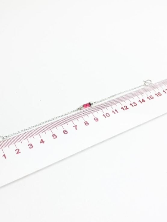 Dainty pink tourmaline bracelet for girls-natural pink tourmaline bracelet-tiny pink tourmaline bracelet for women (1)