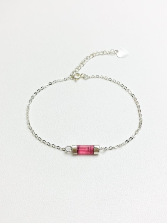 Dainty pink tourmaline bracelet for girls-natural pink tourmaline bracelet-tiny pink tourmaline bracelet for women (12)