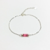 Dainty pink tourmaline bracelet for girls-natural pink tourmaline bracelet-tiny pink tourmaline bracelet for women (12)