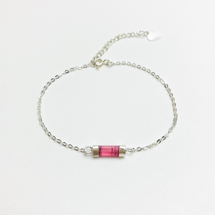 Dainty pink tourmaline bracelet for girls-natural pink tourmaline bracelet-tiny pink tourmaline bracelet for women (9) Dainty pink tourmaline bracelet for girls-natural pink tourmaline bracelet-tiny pink tourmaline bracelet for women (12)