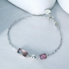 Dainty pink tourmaline bracelet for girls natural pink tourmaline bracelet tiny pink tourmaline bracelet natural pink tourmalibracelet for women