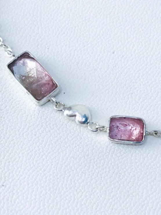 Dainty pink tourmaline bracelet for girls natural pink tourmaline bracelet tiny pink tourmaline bracelet natural pink tourmalibracelet for women