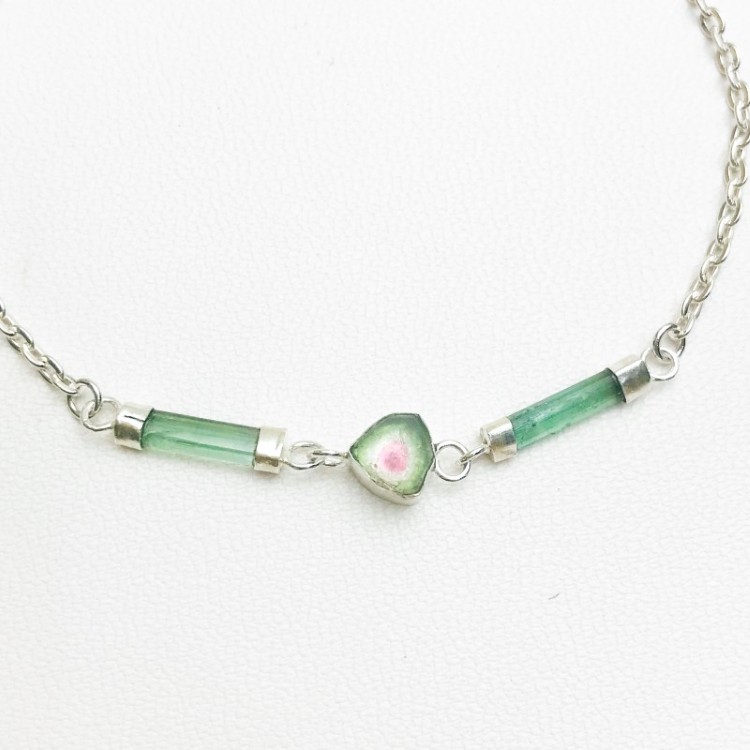 Dainty watermelon tourmaline bracelet for girls-natural watermelon tourmaline bracelet-tiny watermelon tourmaline bracelet for women (9) Dainty watermelon tourmaline bracelet for girls-natural watermelon tourmaline bracelet-tiny watermelon tourmaline bracelet for women (9)
