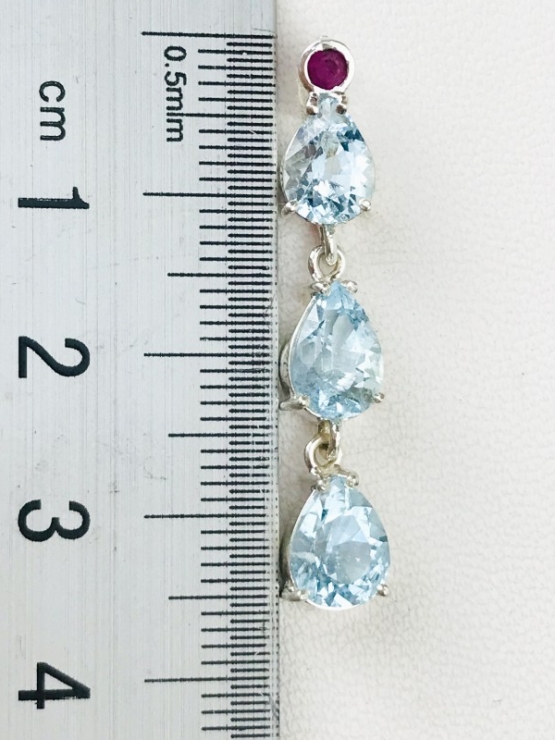 Waterdrop aquamarine pendant Facted aquamarine pendant Natural aquamarine pendant