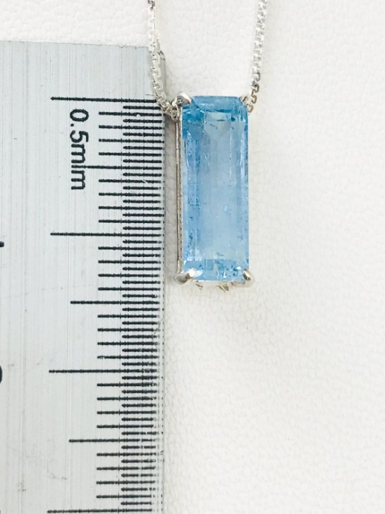Rectangle aquamarine pendant Facted aquamarine pendant Natural aquamarine pendant