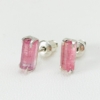 Pink tourmaline studs earrings- raw pink tourmaline stud s or girls - minimalist stud earrings