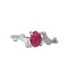Raw spinel ring Tree branch red spinel ring for girls