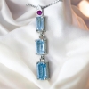 Rectangle aquamarine pendant