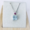 Rectangle aquamarine pendant Facted aquamarine pendant Natural aquamarine pendant