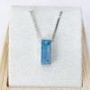 Rectangle aquamarine pendant Facted aquamarine pendant Natural aquamarine pendant