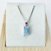 Rectangle aquamarine pendant Facted aquamarine pendant Natural aquamarine pendant