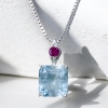 Rectangle aquamarine pendant