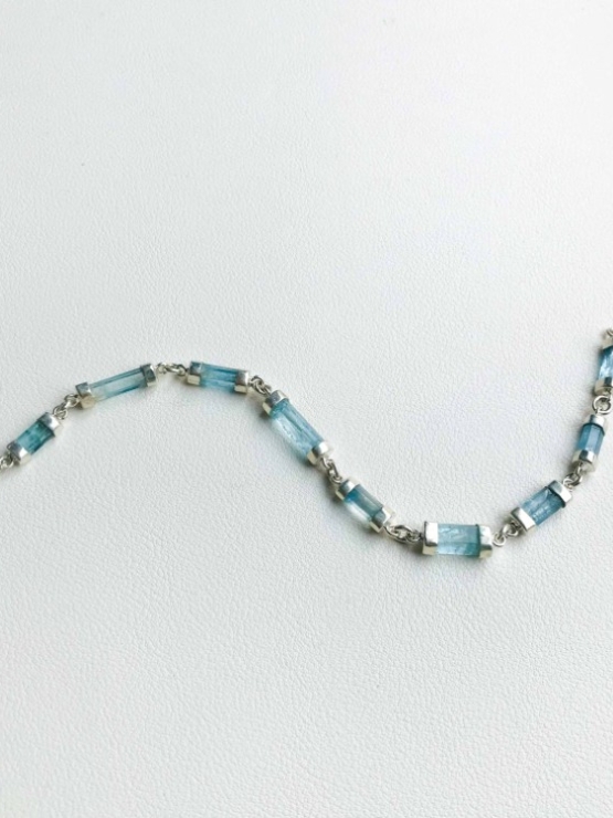 Unique aquamarine bracelet for girls aquamarine crystals bracelet natural aquamarine bracelet March birthstone bracelet