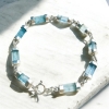 Unique aquamarine bracelet for girls aquamarine crystals bracelet natural aquamarine bracelet March birthstone bracelet