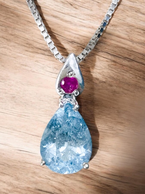 Waterdrop aquamarine pendant
