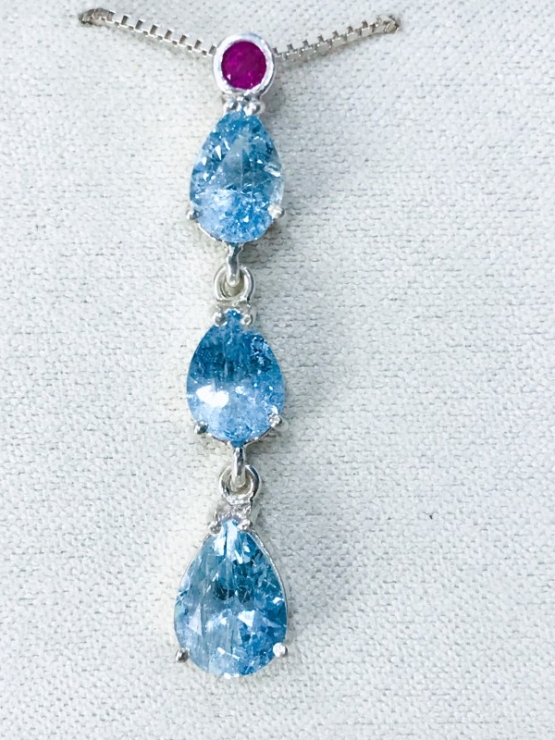 Waterdrop aquamarine pendant