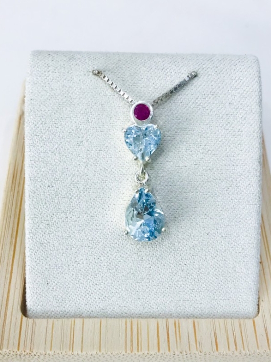 Waterdrop aquamarine pendant